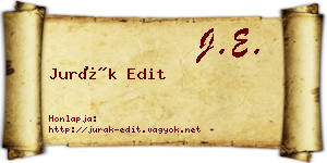 Jurák Edit névjegykártya